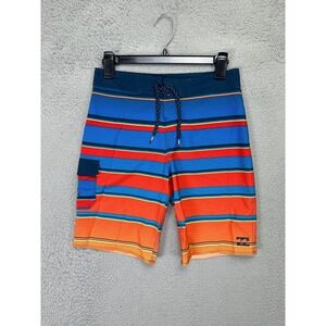 Billabong Swim Trunks Mens 28 Platinum X All Day Blue Multi Striped Board Shorts